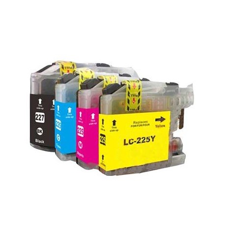 PACK de 4 COMPATIBLES Brother LC227/LC225 4 COULEURS