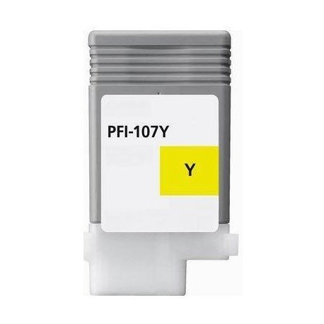 COMPATIBLE Canon 6708B001 / PFI-107 Y - Cartouche d'encre jaune