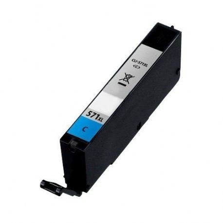 LOTS DE 10 COMPATIBLE Canon 0332C001 / CLI-571 CXL - Cartouche d'encre cyan