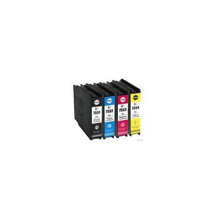 PACK DE 4 COMPATIBLE Epson C13T755440 / T7555 - Cartouche d'encre multipack